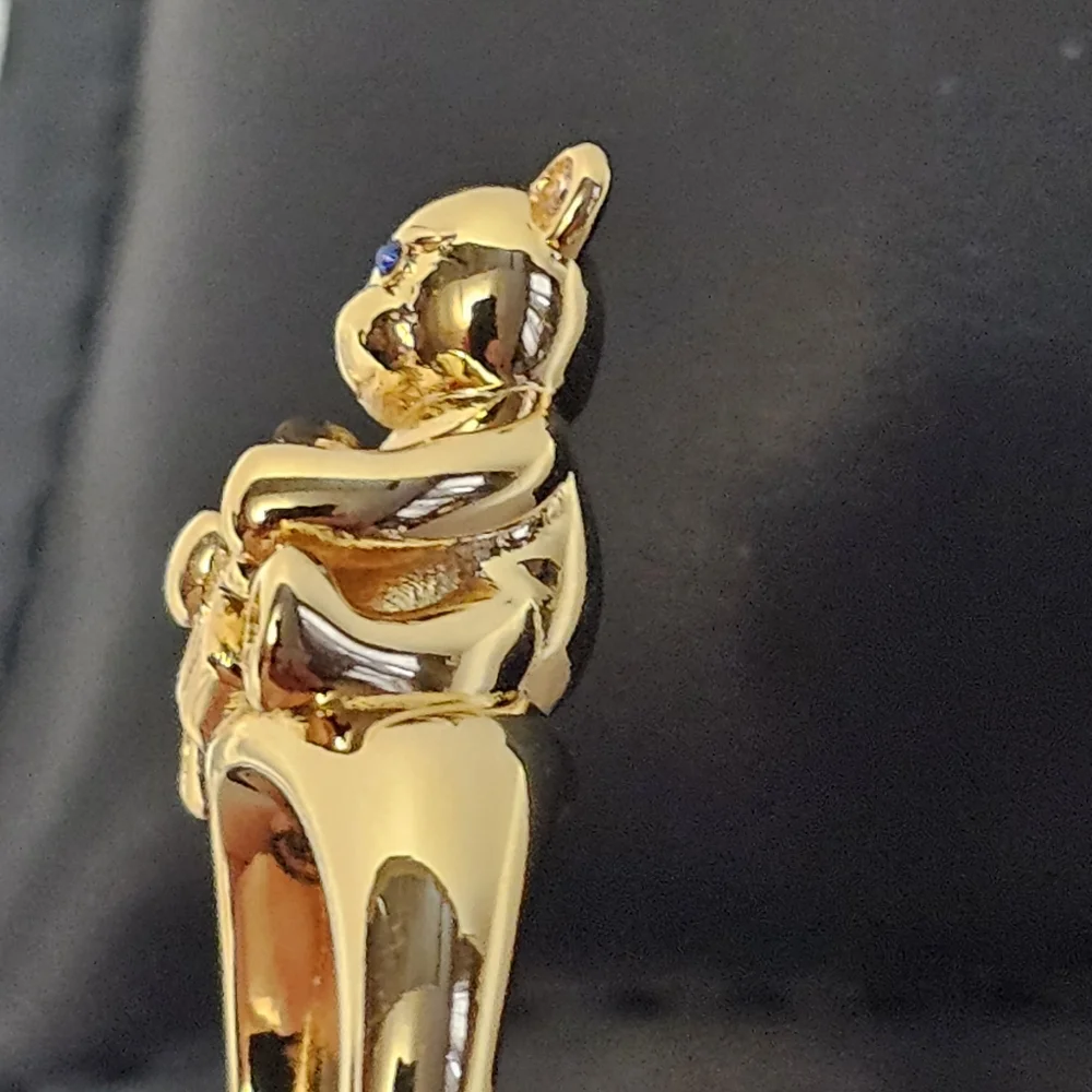 Kate Spade Oh What Fun Teddy Bear Ring Size 7 Gold Tone Statement Novelty